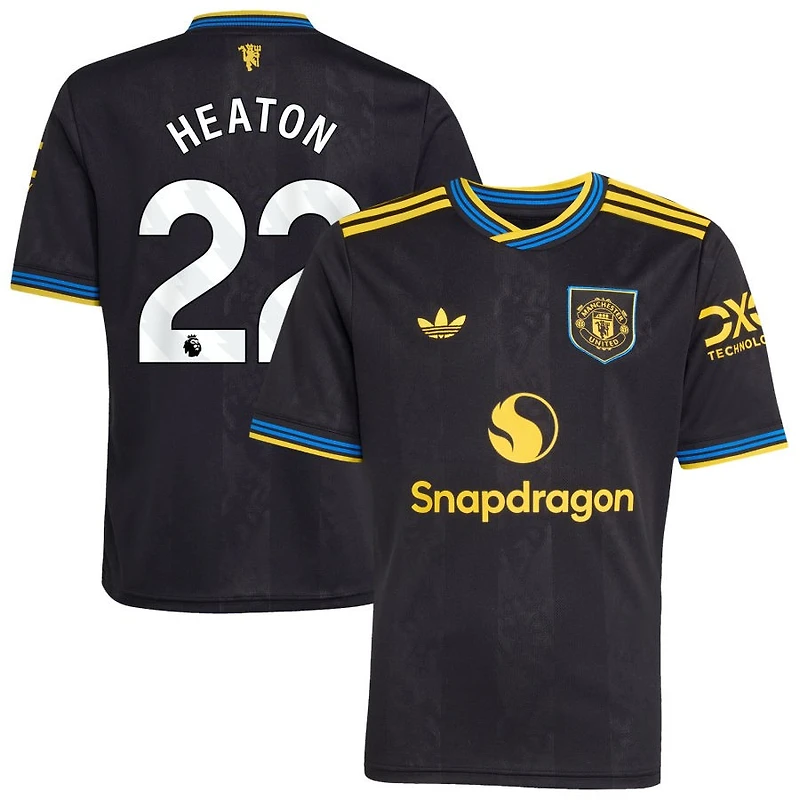 Tom Heaton Youth adidas Black Manchester United 2025/26 Third Replica Custom Jersey