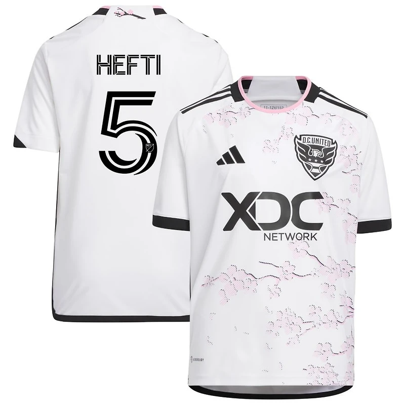 Silvan Hefti Youth adidas White D.C. United 2023 The Cherry Blossom Kit Replica Custom Jersey