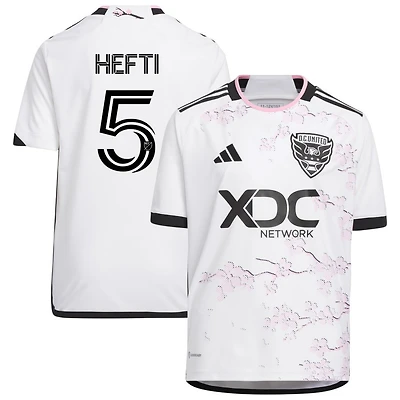 Silvan Hefti Youth adidas White D.C. United 2023 The Cherry Blossom Kit Replica Custom Jersey