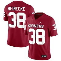 Owen Heinecke Men's Jordan Brand Crimson Oklahoma Sooners NIL Pick-A-Player Football Replica Jersey