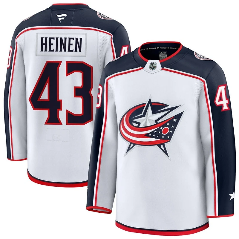 Danton Heinen Men's Fanatics White Columbus Blue Jackets Away Premium Custom Jersey
