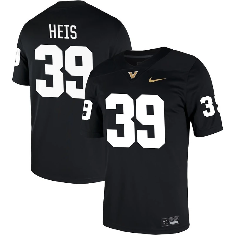 Jackson Heis Men's Nike Black Vanderbilt Commodores NIL Pick-A-Player Game Jersey