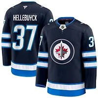 Connor Hellebuyck Men's Fanatics Navy Winnipeg Jets Home Premium Custom Jersey
