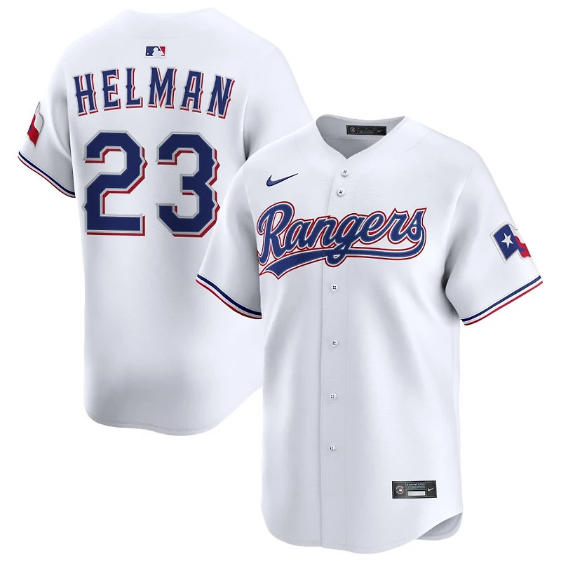 Michael Helman Men's Nike White Texas Rangers Home Limited Custom Jersey