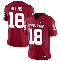 Kaden Helms Men's Jordan Brand Crimson Oklahoma Sooners NIL Pick-A-Player Football Replica Jersey
