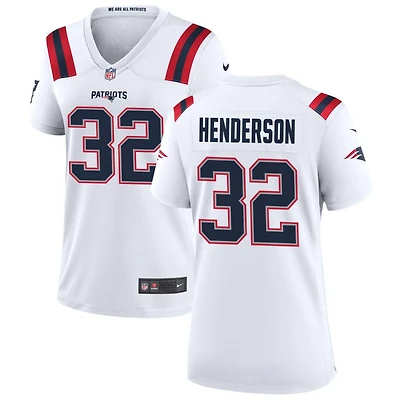 TreVeyon Henderson Women's Nike New England Patriots White Custom Game Jersey