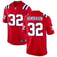 TreVeyon Henderson Men's Nike Red New England Patriots Alternate Custom Jersey