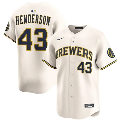 Logan Henderson Men's Nike Cream Milwaukee Brewers Home Limited Custom Jersey