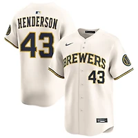 Logan Henderson Men's Nike Cream Milwaukee Brewers Home Limited Custom Jersey