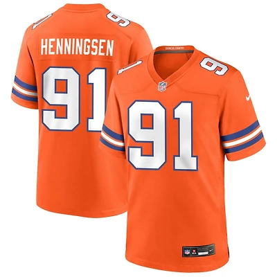Matt Henningsen Men's Nike Orange Denver Broncos Mile High Collection 1977 Throwback Custom Game Jersey