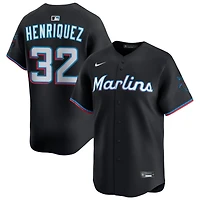 Ronny Henriquez Men's Nike Black Miami Marlins Alternate Limited Custom Jersey