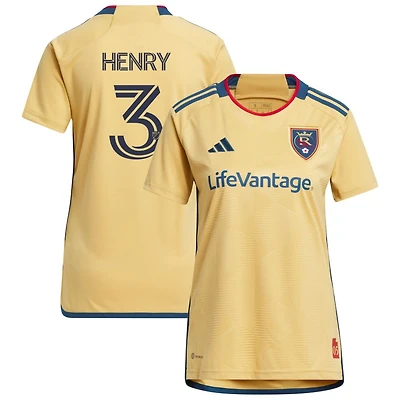 Kobi Henry Women's adidas Gold Real Salt Lake 2023 The Beehive State Kit Replica Custom Jersey