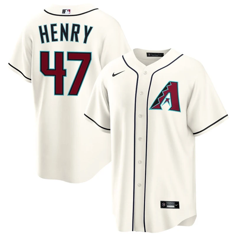 Tommy Henry Men's Nike  Cream Arizona Diamondbacks Home Custom Replica Jersey