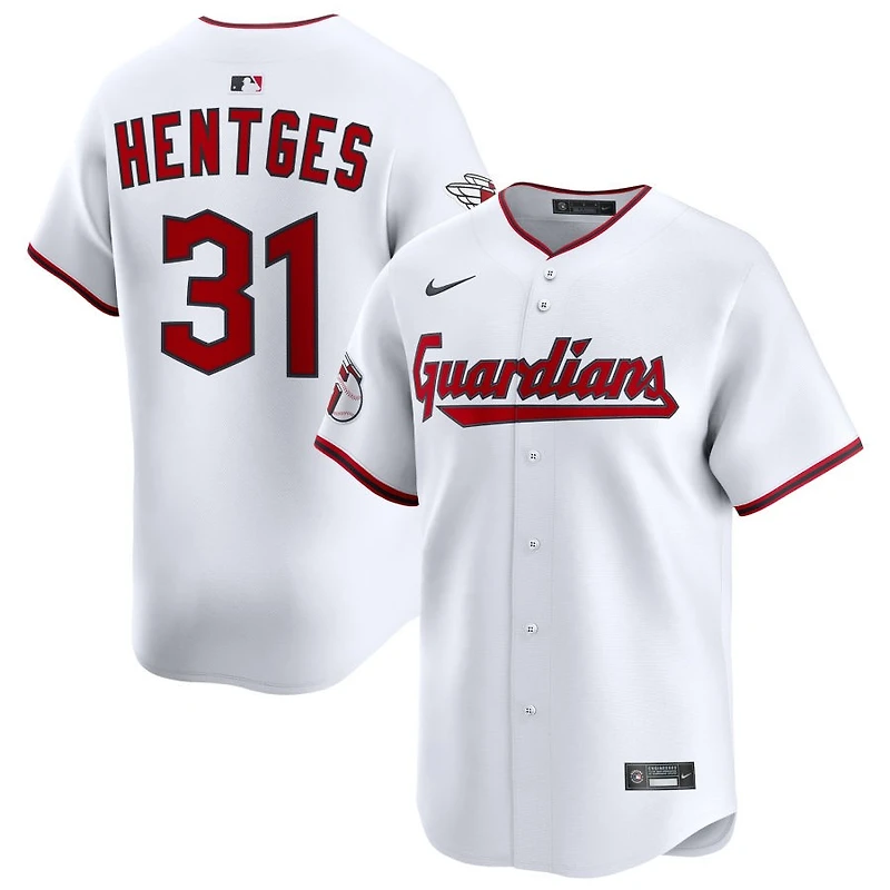 Sam Hentges Men's Nike White Cleveland Guardians Home Limited Custom Jersey
