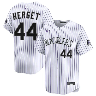 Jimmy Herget Men's Nike White Colorado Rockies Home Limited Custom Jersey