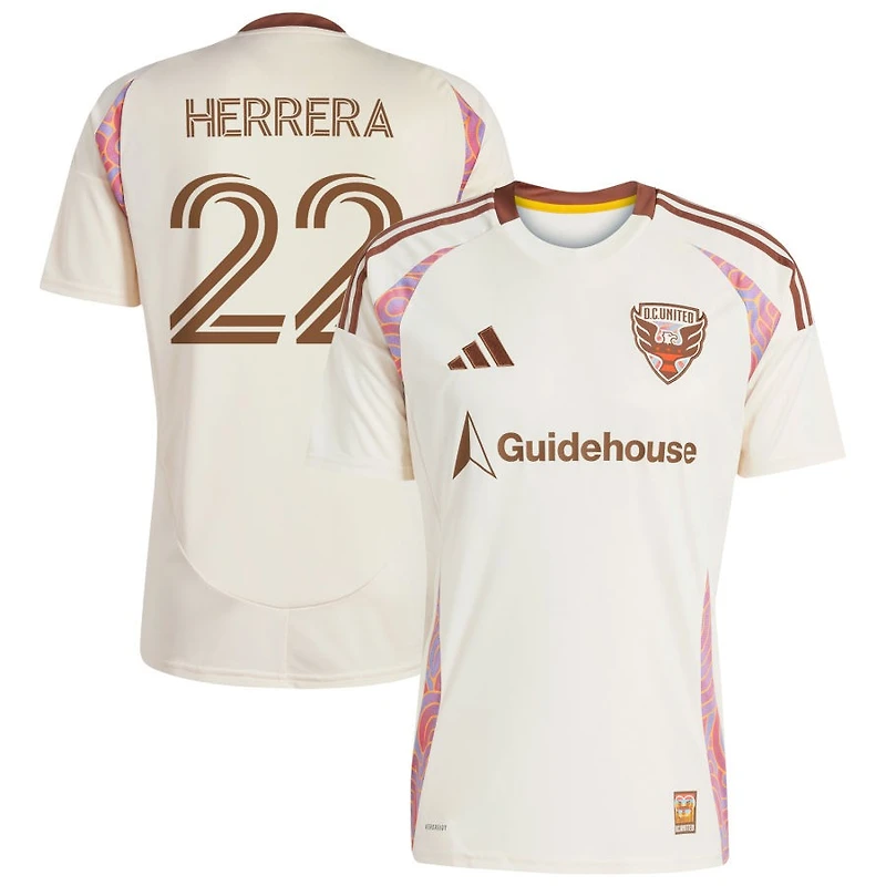Aaron Herrera Men's adidas Natural D.C. United 2025 The Soul Kit Replica Custom Jersey