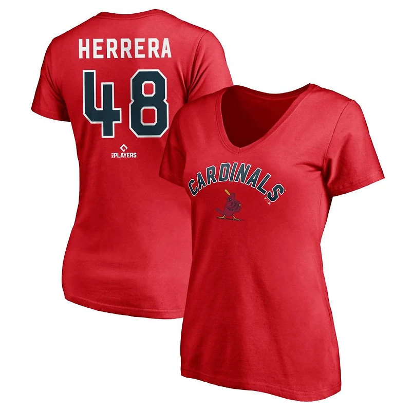 Women's Red St. Louis Cardinals Cooperstown Winning Streak Personalized Name & Number V-Neck T-Shirt