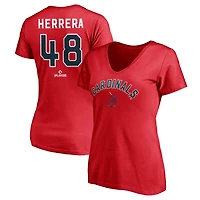 Women's Red St. Louis Cardinals Cooperstown Winning Streak Personalized Name & Number V-Neck T-Shirt
