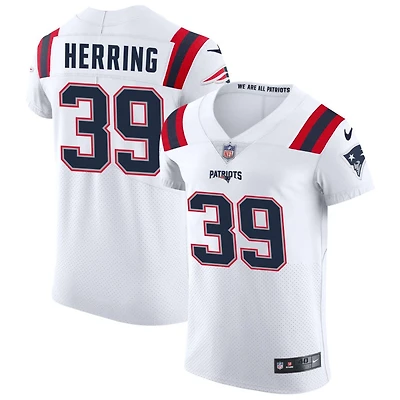 Tyron Herring Men's Nike White New England Patriots Vapor Elite Custom Jersey