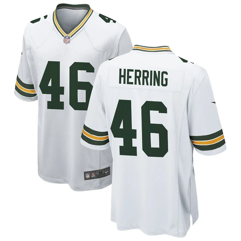 Tyron Herring Men's Nike White Green Bay Packers Custom Game Jersey