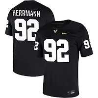 Evan Herrmann Men's Nike Black Vanderbilt Commodores NIL Pick-A-Player Game Jersey