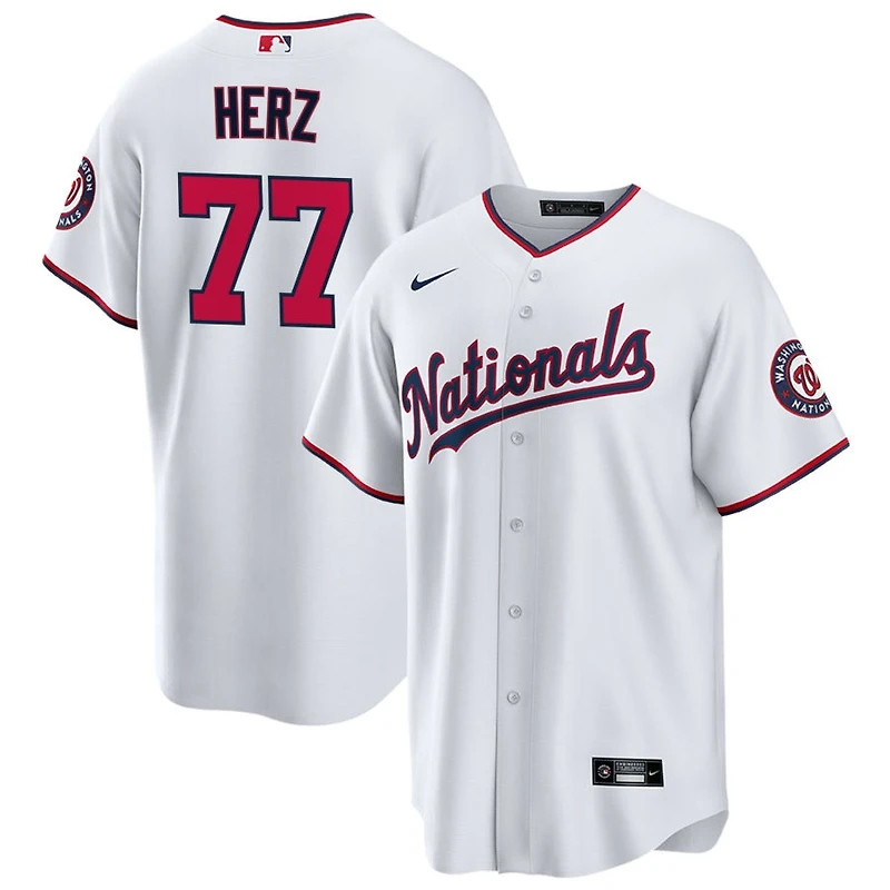 DJ Herz Youth Nike White Washington Nationals Replica Custom Jersey