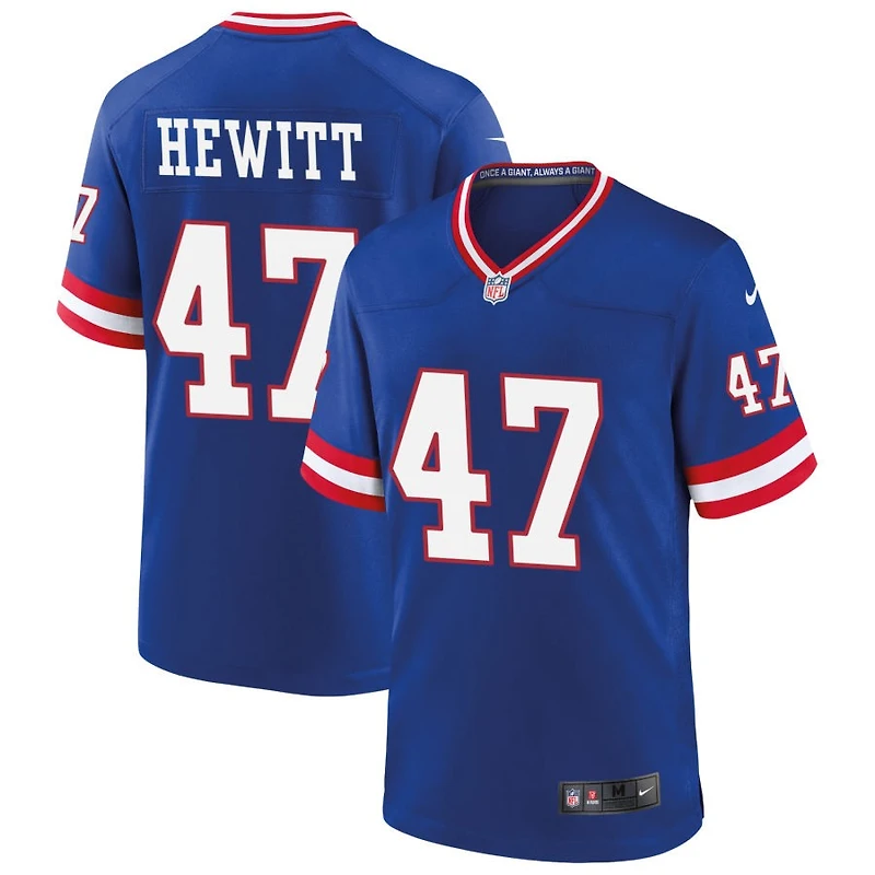 Neville Hewitt Men's Nike Royal New York Giants Classic Custom Game Jersey
