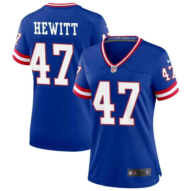 Neville Hewitt Women's Nike Royal New York Giants Classic Custom Game Jersey