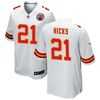 Jaden Hicks Men's Nike White Kansas City Chiefs Custom Game Jersey