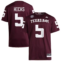 DJ Hicks Men's adidas  Maroon Texas A&M Aggies NIL Pick-A-Player Home Premier Football Jersey