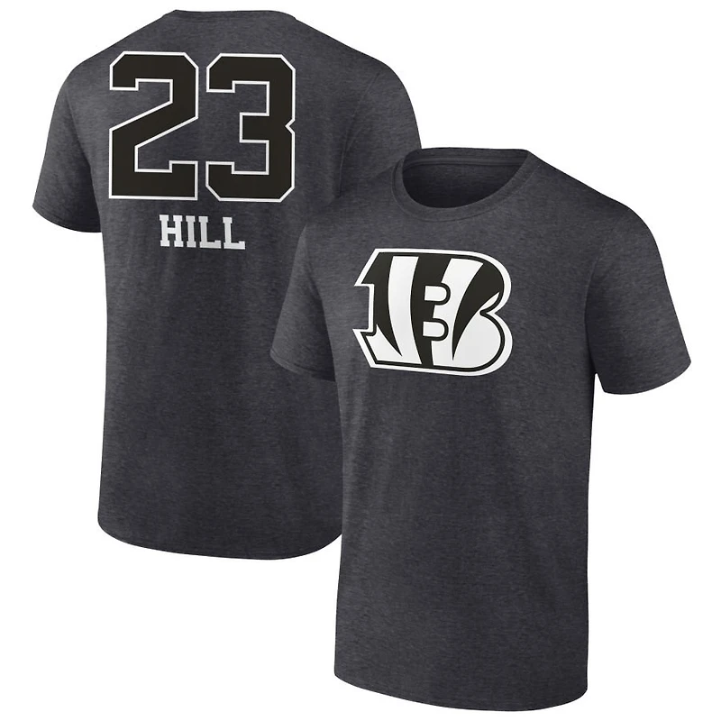 Men's Charcoal Cincinnati Bengals Personalized Name & Number Monochrome T-Shirt