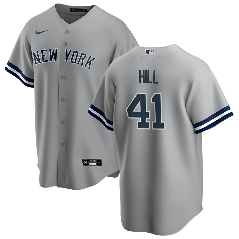 Tim Hill Men's Nike Gray New York Yankees Road Replica Custom Jersey