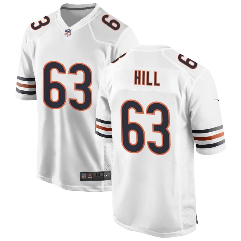 Trey Hill Men's Nike White Chicago Bears Custom Game Jersey
