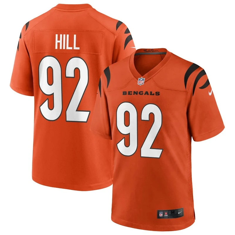 B.J. Hill Youth Nike Orange Cincinnati Bengals Alternate Game Custom Jersey