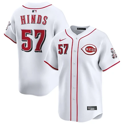 Rece Hinds Men's Nike White Cincinnati Reds Home Limited Custom Jersey