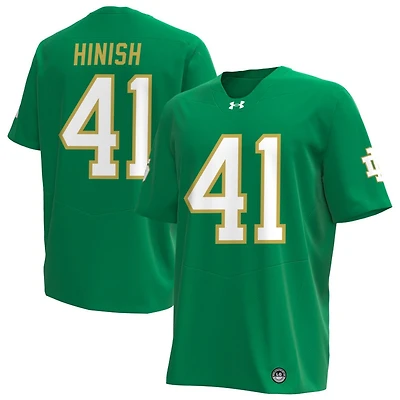 Donovan Hinish Men's Under Armour Kelly Green Notre Dame Fighting Irish Alternate NIL Pick-A-Player Replica Football Jersey