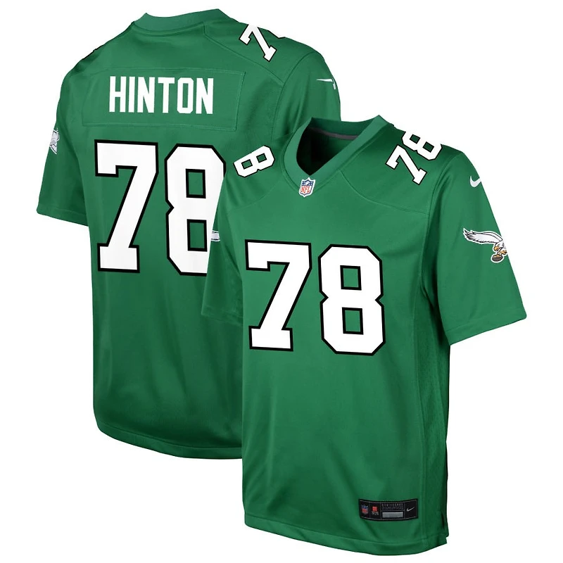 Myles Hinton Youth Nike Kelly Green Philadelphia Eagles Alternate Custom Game Jersey