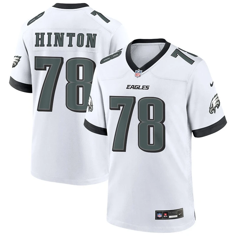 Myles Hinton Men's Nike White Philadelphia Eagles Custom Game Jersey