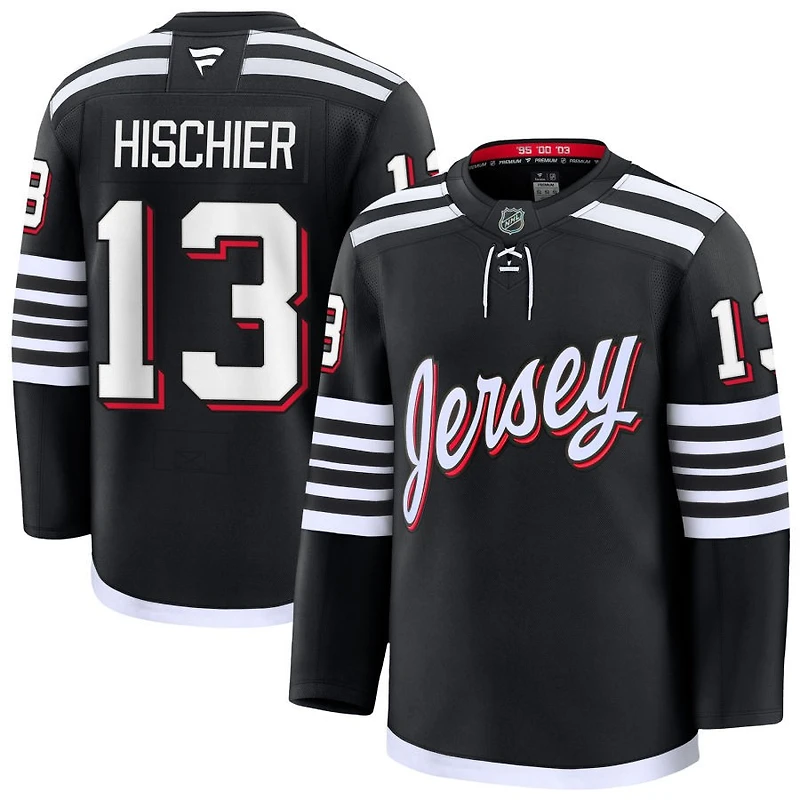 Nico Hischier Men's Fanatics Black New Jersey Devils Alternate Premium Custom Jersey