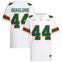 Luke Hoaglund Men's adidas  White Miami Hurricanes NIL Pick-A-Player White Premier Football Jersey