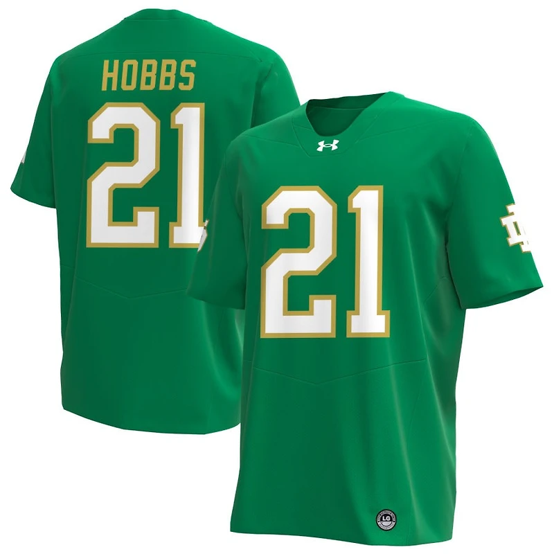 Karson Hobbs Men's Under Armour Kelly Green Notre Dame Fighting Irish Alternate NIL Pick-A-Player Replica Football Jersey