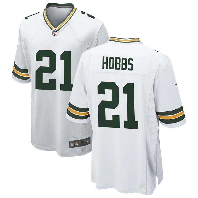 Nate Hobbs Men's Nike White Green Bay Packers Custom Game Jersey