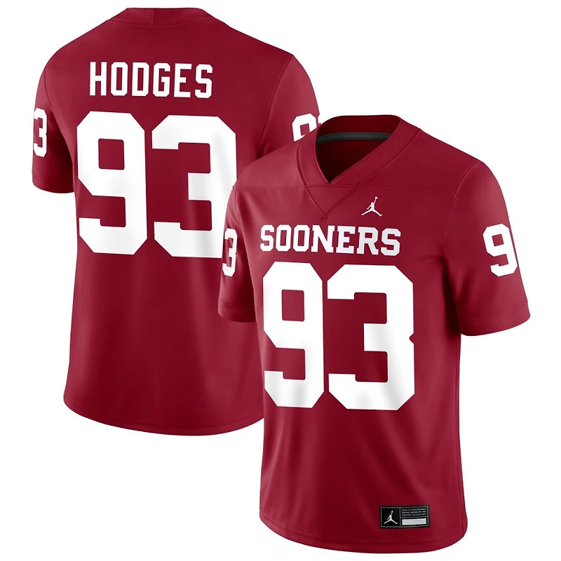 Ace Hodges Men's Jordan Brand Crimson Oklahoma Sooners NIL Pick-A-Player Football Replica Jersey