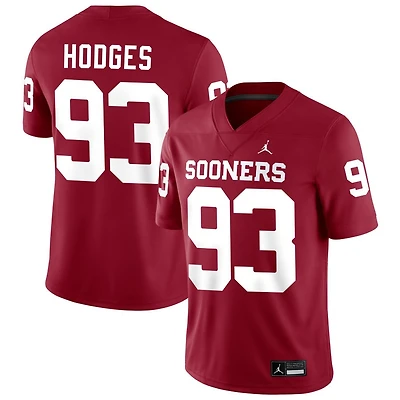Ace Hodges Men's Jordan Brand Crimson Oklahoma Sooners NIL Pick-A-Player Football Replica Jersey