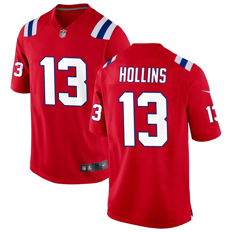 Mack Hollins Men's Nike Red New England Patriots Alternate Custom Jersey