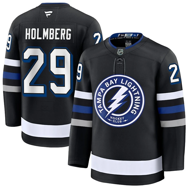 Pontus Holmberg Men's Fanatics Black Tampa Bay Lightning Alternate Premium Custom Jersey