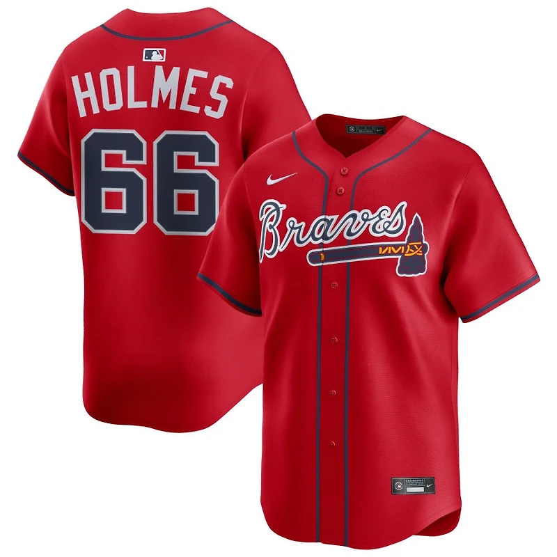 Grant Holmes Men's Nike Red Atlanta Braves Alternate Limited Custom Jersey