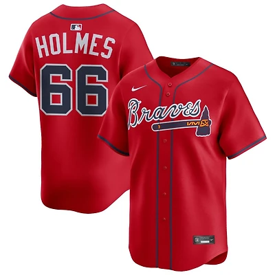 Grant Holmes Men's Nike Red Atlanta Braves Alternate Limited Custom Jersey