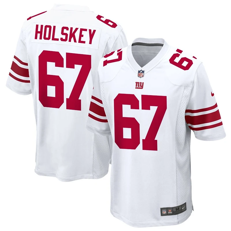 Reid Holskey Men's Nike White New York Giants Custom Game Jersey