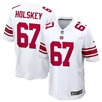 Reid Holskey Men's Nike White New York Giants Custom Game Jersey